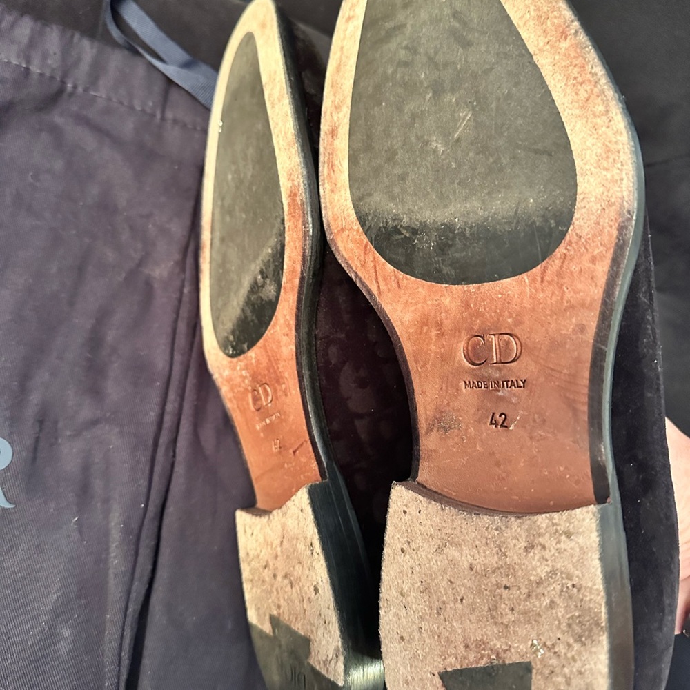 DIOR Elegant Black Velvet Men's Slip-On Loafers - Picture 5 of 5